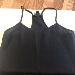 Jcrew black sleeveless camisole, Racerback style, Size 2 regular, 16 3/4” EUC